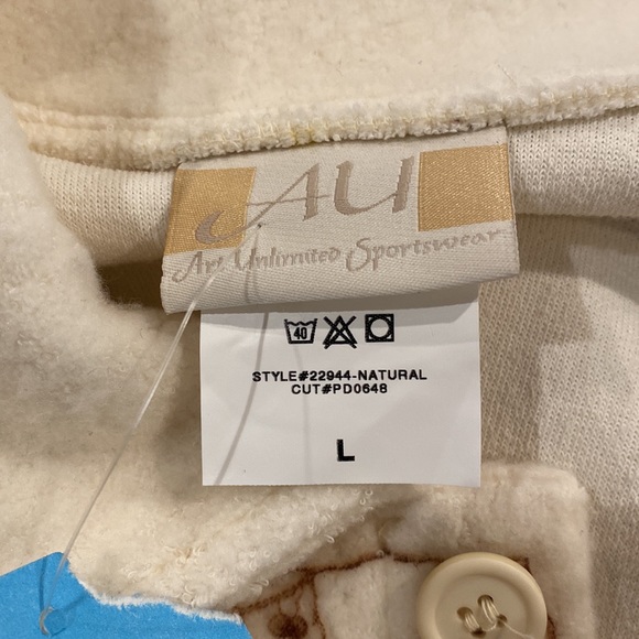 NWT Vintage womens L fleece shacket graphic button front bird nest made in USA - Picture 8 of 9